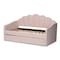 Baxton Studio Timila Modern and Contemporary Light Pink Velvet Fabric Upholstered Full Size Daybed with Trundle 213-11549-ZORO - alternate 4